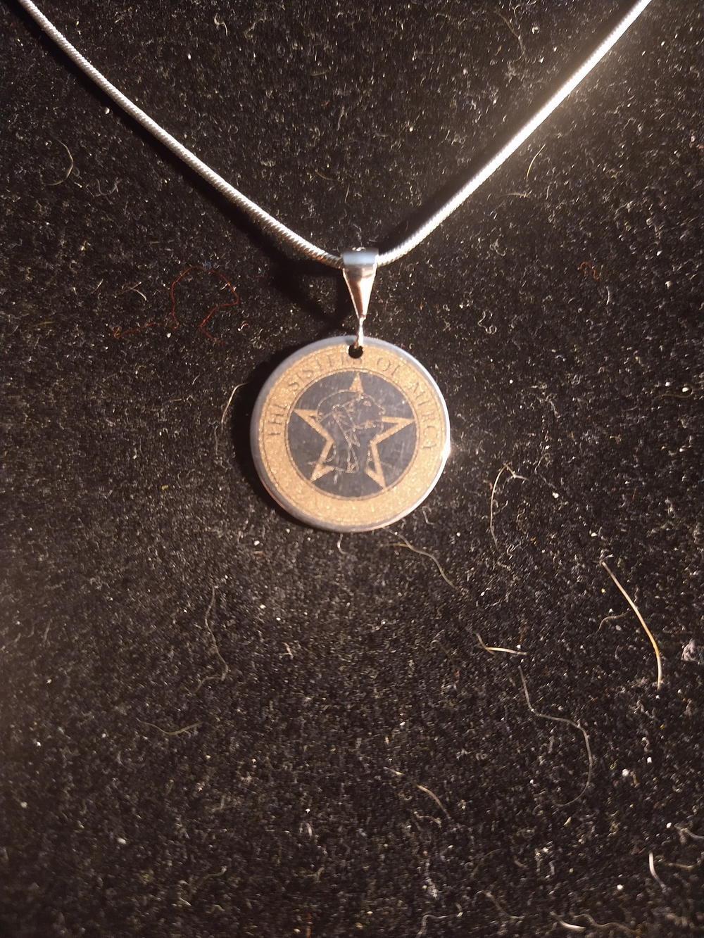 Silver and Gold Two-Tone The Sisters Of Mercy Pendant Necklace